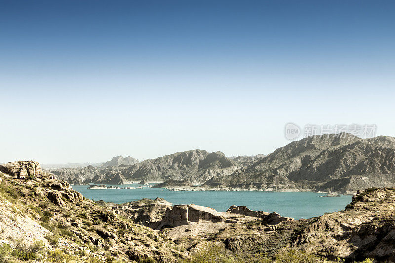 Los Reyunos dam, San Rafael, Mendoza，阿根廷。